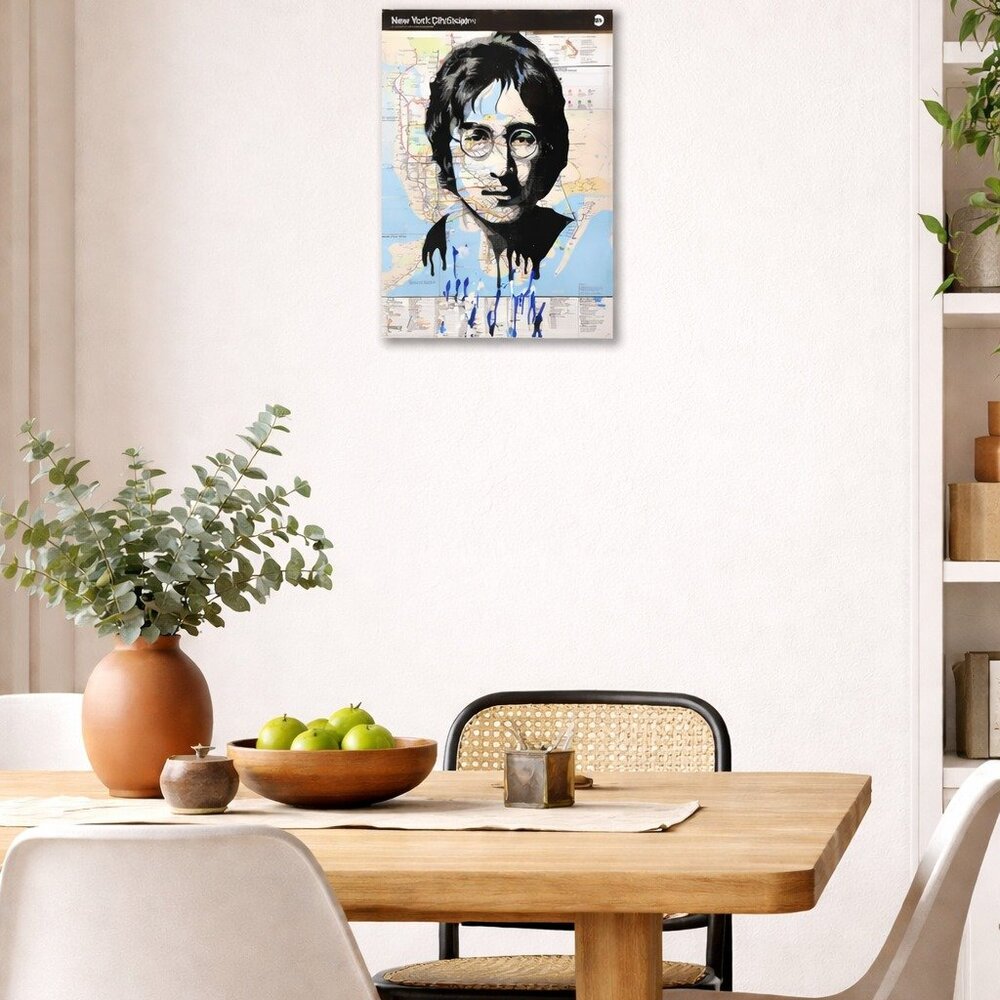 Rare John Lennon NYC Subway Map Art Metal Sign 8×12" Limited Edition - Picture 7 of 7